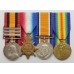 QSA (Clasps - Cape Colony, Orange Free State, South Africa 1902), 1914 Mons Star, British War & Victory Medal Group of Four - Pte. J. Gower, East Lancashire Regiment - Twice Wounded