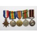 WW1 1914-15 Star Medal Trio, WW2 Defence Medal & George V Meritorious Service Medal with Dog Tags and Personal Diaries - Sjt. F. Stead, Army Service Corps