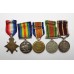 WW1 1914-15 Star Medal Trio, WW2 Defence Medal & George V Meritorious Service Medal with Dog Tags and Personal Diaries - Sjt. F. Stead, Army Service Corps