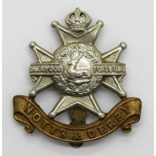 Notts & Derby Regiment (Sherwood Foresters) Cap Badge  - King's Crown