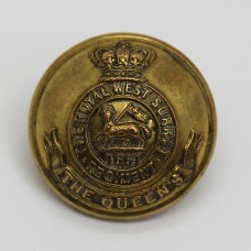 Victorian Queen's Royal West Surrey Regiment Officer's Button (Large)
