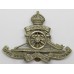 Royal Artillery Territorials 1908 White Metal Cap Badge - King's Crown