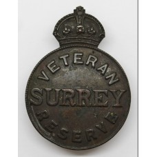 WW1 Surrey Veteran Reserve Lapel Badge - King's Crown
