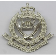 Gurkha Military Police Officer's Silver Plated Cap Badge - Queen's Crown