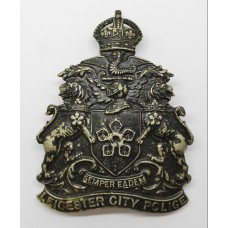 Leicester City Police Night Helmet Plate - King's Crown