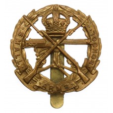 Small Arms School Brass Cap Badge - King's Crown