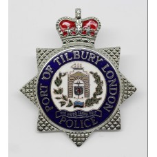 Port of Tilbury London Police Enamelled Cap Badge - Queen's Crown