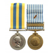 Queen's Korea Medal and UN Korea Medal Pair - Tpr. H. Gillick, 1s