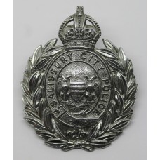 Salisbury City Police Small Wreath Cap Badge - King's Crown