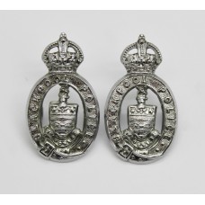 Pair of Blackpool Police Collar Badges - King's Crown