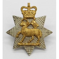 Queen's Royal Surrey Regiment Officer's Silvered & Gilt Cap Badge