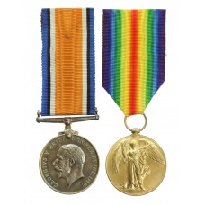 WW1 British War & Victory Medal Pair - Dvr. D. Pickup, Army Service Corps