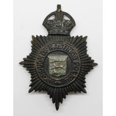 Borough of Hastings Police Night Helmet Plate - King's Crown