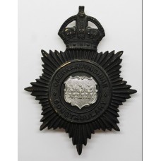 Caenarvonshire Constabulary Night Helmet Plate - King's Crown