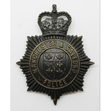 Manchester & Salford Police Night Helmet Plate - Queen's Crown