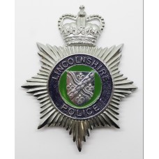 Lincolnshire Police Enamelled Helmet Plate - Queen's Crown