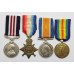 WW1 Military Medal, 1914 Mons Star, British War & Victory Medal Group of Four - Bmbr. E.W. Brown, Royal Artillery