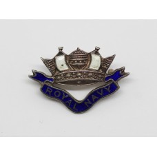 Royal Navy Silver & Enamel Sweetheart Brooch