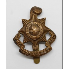Royal Sussex Regiment WW1 All Brass Economy Cap Badge