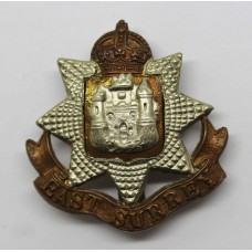 East Surrey Regiment Cap Badge - King's Crown