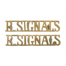 Pair of  Royal Signals  (R.SIGNALS) Shoulder Titles