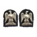 Pair of Royal Scots Greys Officer's Silvered Collar Badges 
