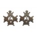 Pair of Notts & Derby Regiment (Sherwood Foresters) Officer's Service Dress Collar Badges - Queen's Crown