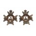 Pair of Notts & Derby Regiment (Sherwood Foresters) Officer's Service Dress Collar Badges - Queen's Crown