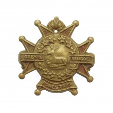 Canadian Grey & Simcoe Foresters Collar Badge - King's Crown