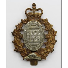 Canadian 12th Armoured Regiment of Canada Cap Badge - Queen's Crown