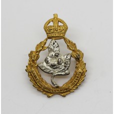 Queen's Own Worcestershire Hussars Officer's Collar Badge - King's Crown