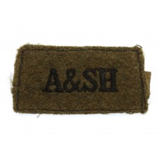 Argyll & Sutherland Highlanders (A & SH) WW2 Cloth Slip On Shoulder Title