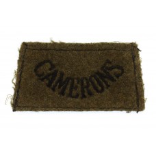 Queen's Own Cameron Highlanders (CAMERONS) WW2 Cloth Slip On Shoulder Title