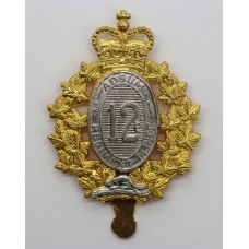 Canadian 12th Armoured Regiment of Canada Cap Badge - Queen's Crown