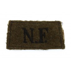 Northumberland Fusiliers (N.F.) WW2 Cloth Slip On Shoulder Title