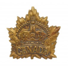 Canadian Canada General Service Cap Badge - King's Crown