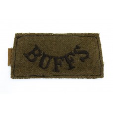 The Buffs East Kent Regiment (BUFFS) WW2 Cloth Slip On Shoulder Title