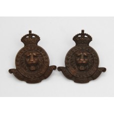 Pair of York Rangers Regiment of Canada Collar Badges - King's Crown