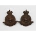 Pair of York Rangers Regiment of Canada Collar Badges - King's Crown