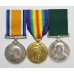 WW1 British War Medal, Victory Medal and Edward VII Volunteer Long Service & Good Conduct Medal - Pte. W. Edwards, 4th V.B. South Wales Borderers and King's (Liverpool) Regiment