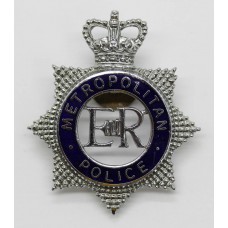 Metropolitan Police Senior Officer's Enamelled Cap Badge - Queen's Crown