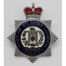 Port of Tilbury London Police Enamelled Cap Badge - Queen's Crown