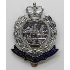Royal Hong Kong Police Enamelled Cap Badge- Queen's Crown