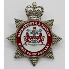 Hammersmith & Fulham Parks Constabulary Enamelled Cap Badge - Queen's Crown