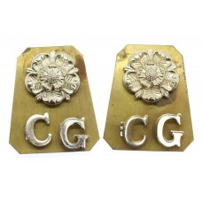 Pair of Coldstream Guards Anodised (Staybrite) Shoulder Titles