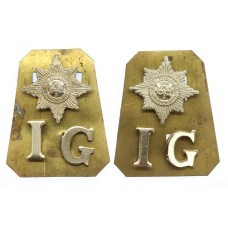 Pair of Irish Guards Anodised (Staybrite) Shoulder Titles