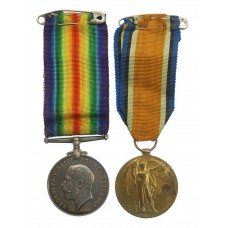 WW1 British War & Victory Medal Pair - Pte. P. Fairman, 15th (North Belfast) Bn. Royal Irish Rifles - Wounded in Action
