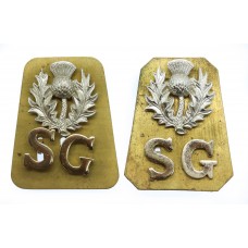 Pair of Scots Guards Anodised (Staybrite) Shoulder Titles