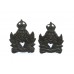 Pair of Intelligence Corps Officer's Service Dress Collar Badges - King's Crown 