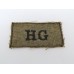 Home Guard (H.G.) Cloth Embroidered Shoulder Title